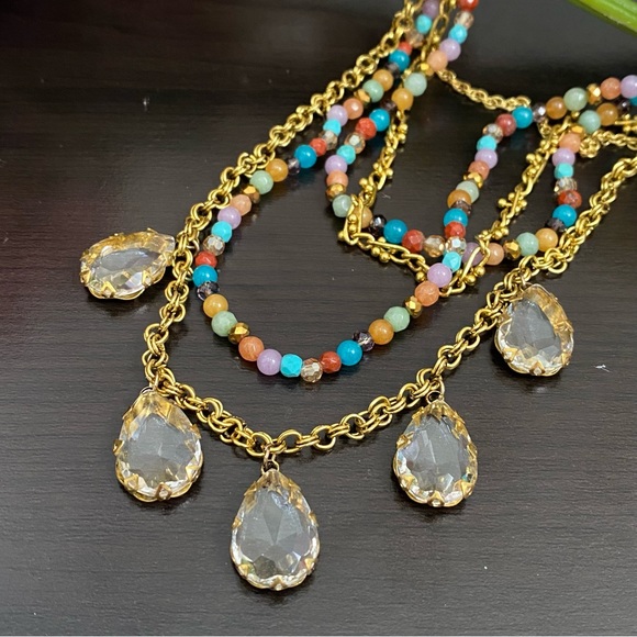 NORDSTROM Multi-layered Beads and Chains Necklace NWT - Picture 4 of 11